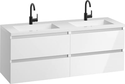 Saqu Gaia Badkamermeubel Set - 160x50 cm - Voorgemonteerd - 4 Lades - Wit - Wastafelmeubel - Badmeubel