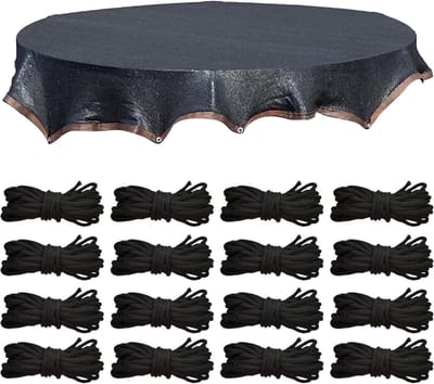 Trampoline Schaduwafdekking - Topnetbeschermer Luifel - Buitenspelen Beschermen - UV-bestendig Gaasnet - 14FT - Zwart