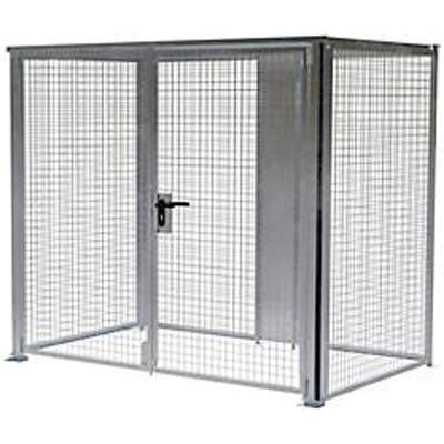 Opbergbox LBM 1500, afsluitbaar, dubbele vleugeldeur, B 2160 x H 1985 mm, voor vloermontage, modulair systeem, B 2450 x D 1595 x H 2100, thermisch verzinkt