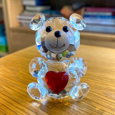 Liefde Hart Kristal Beer Beeldjes Glas Mode Ornament Ambacht Lieflijk Dier Papgewicht Bruiloft Huis Decor Kerstcadeaus