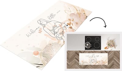 Keukenloper - Loper keuken - Vrouw - Welcome little one - Spreuken - Quotes - Baby - 120x50 cm - Keukenloper vinyl