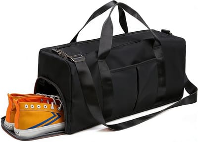 SnelShoppen - Handbagage Ryanair 40x30x20 cm - 17L Onderzit Bagage - Weekendtas Sporttas met Nat & Schoen Compartiment - Zwart
