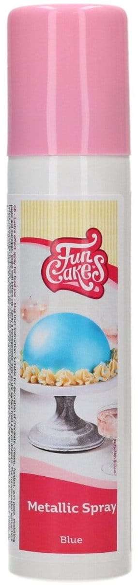 FunCakes Metallic Spray - Blauw - 100ml - Eetbare Kleurstof - Taartdecoratie
