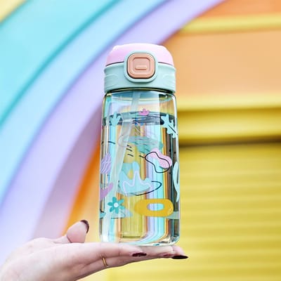 550ML Kinderwaterfles Plastic Waterbeker Met Rietje Kinderen Tuitbeker Voor School Buiten Lekvrije Drinkfles Drinkware 550ML