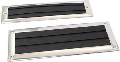 RVS opstapplaat met rubberen inleg - Lengte x Breedte: 213 x 57 mm