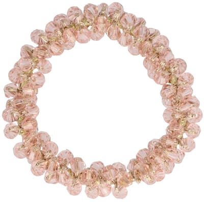 Haarsoires Haarelastiek – Facetkralen – Transparant Roze