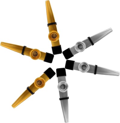Metal Kazoo Set - Muziek Instrument - Muziek Maken - Zes Stuks - 12.5 cm Lengte - Assorti Kleuren
