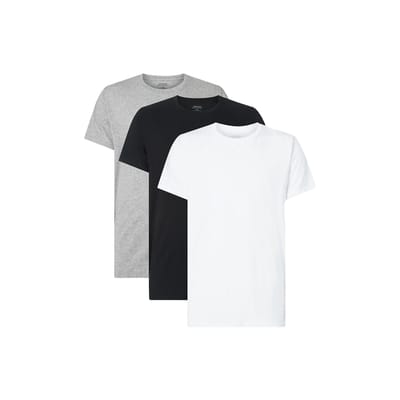 Calvin Klein 3-Pack T-shirts - Cotton Classics Effen Kleur Ronde Hals Korte Mouw Unisex Tops 000NB4011E-MP1 S gray