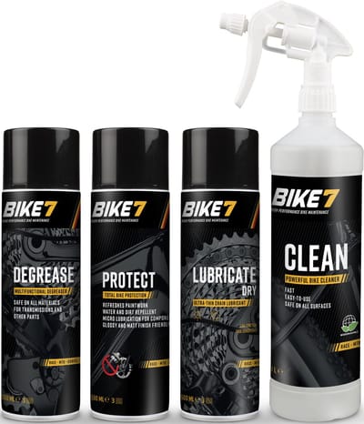 Bike7 "Voordeelpakket" Clean 1L + Degrease 500 ml + Protect 500ml + Lubricate Dry 500ml