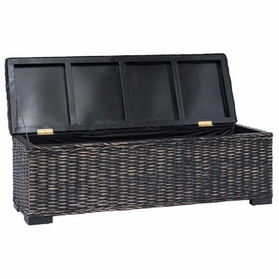 vidaXL - Opbergbox - met - opslag - Zwart - 110 - x - 35 - x - 45 - cm