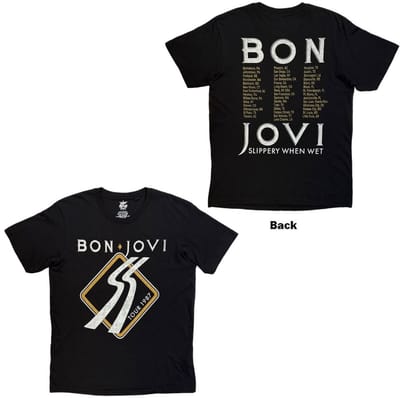 Bon Jovi - Tour '87 Road Sign Heren Tshirt - 2XL - Zwart