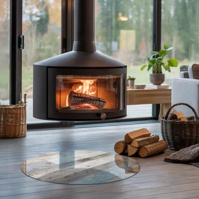 Coloray Vloerplaat Houtkachel - Vloerplaat Openhaard - 70 cm x 70 cm - Houtkachel Accessoires - Grijs Vloerplaat Kachel - Vloerplaat Voor Kachel - Plaat voor Onder Houtkachel - Open Haard Accessoires - Plaat Kachel