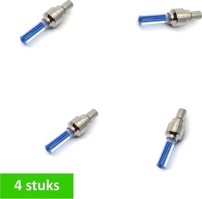 TQ4U LED-fietsventieldopjes- trendy en veilig op weg - 4 stuks - 4x blauw