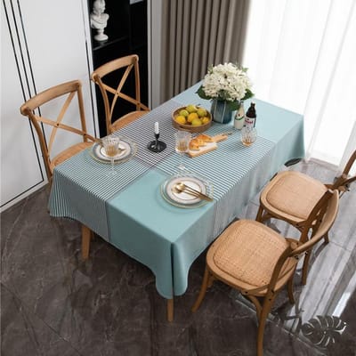 Polyester Garengeverfd Jacquard Ruit Lijn Geometrisch Duizend Vogel Ruit Tafelkleed Tafelkleed Sofa Hoes Handdoek 100x135cm groen