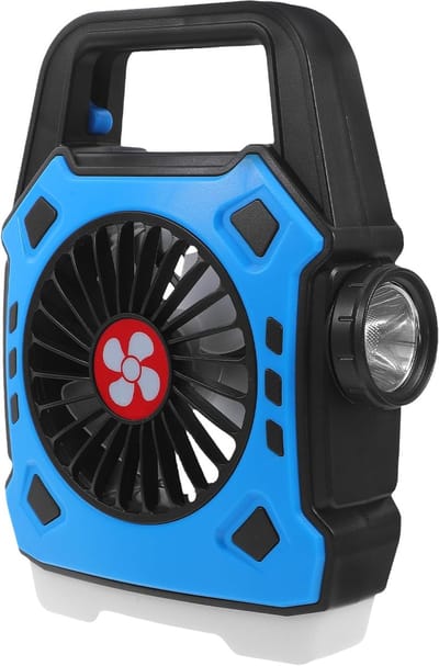 VHV - Campingventilator - campingventilator met lamp - USB oplaadbaar, met LED verlichting - voor camping, tent, caravan