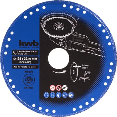 KWB Blue line diamant doorslijpschijf voor metaal - Ø 125 x 1.4 mm