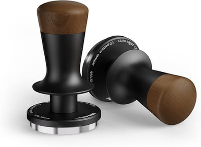 Koffie Tamper - Espresso Masher - Perfect Koffie Zetten - Automatische Terugslag - 53.4 mm - Houten Handvat