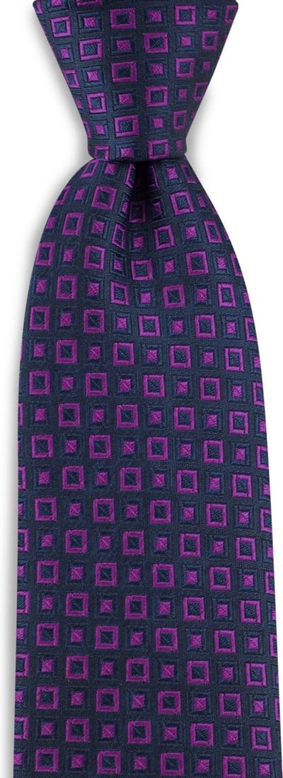 We Love Ties - Stropdassen - Stropdas Mr. Quadrangle - blauw / paars