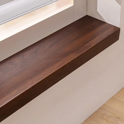 Vensterbankhoes - Dorpelhoezen - Interieur Verbeteren - Milieuvriendelijk Materiaal - Aanpasbare Afmetingen - Houtkleur