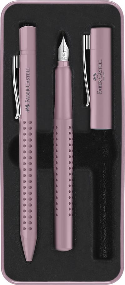 Faber-Castell schrijfset - Grip 2010 - balpen en vulpen - in giftbox - Harmony rose shadows - FC-201528