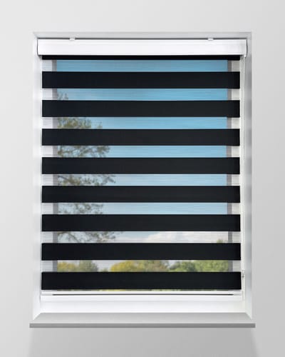 Duo Rolgordijn Lichtdoorlatend - Zwart - 44x175cm - Op maat gemaakt