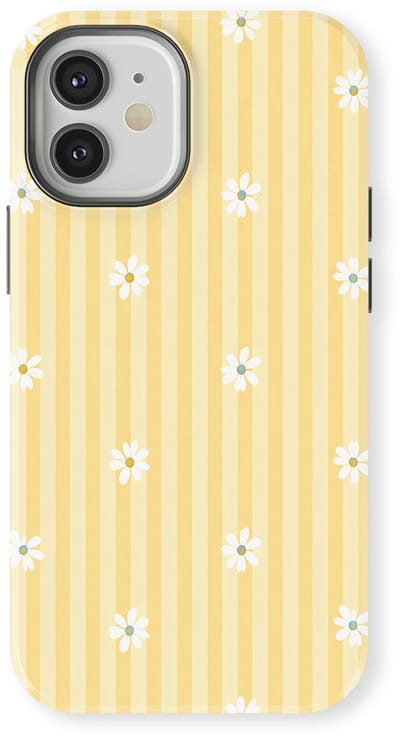 DripCase Hoesje geschikt voor iPhone 12 Mini | Happy Stripes Motief | Magnetisch Opladen | 2-in-1 Ontwerp | Vrolijke Backcover geschikt voor iPhone 12 Mini Lemon Sorbet