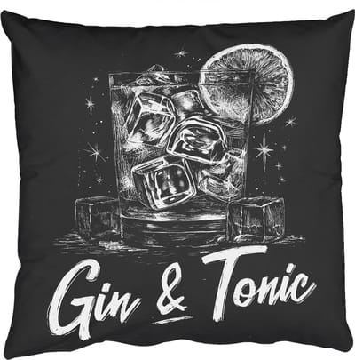 Sierkussens - Kussentjes Woonkamer - 50x50 cm - Gin en tonic - Glas - Limoen - Ijsblokjes