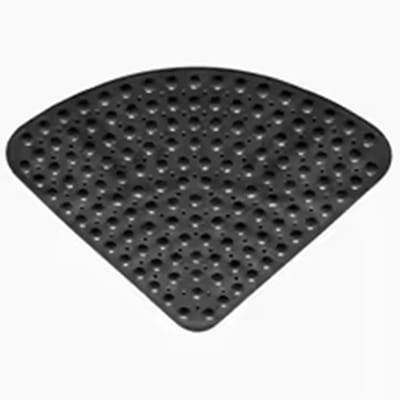 WiseGoods Premium Waaiervormige Hoek Douchemat Met Zuignappen - Antislip PVC Badmat 54X54CM - Badkamer Accessoires - Wonen - Zwart