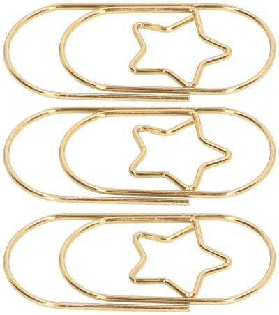 Dailygoods- Paperclips 40 Stuks - Gouden Paperclips - Roestbestendig - Ster Vorm - Leuke Paperclips - Kantooraccessoires
