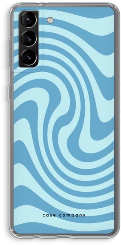 Case Company® - Hoesje geschikt voor Samsung Galaxy S21 Plus hoesje - Swirl Blauw - Soft Cover Telefoonhoesje - Bescherming aan alle Kanten en Schermrand