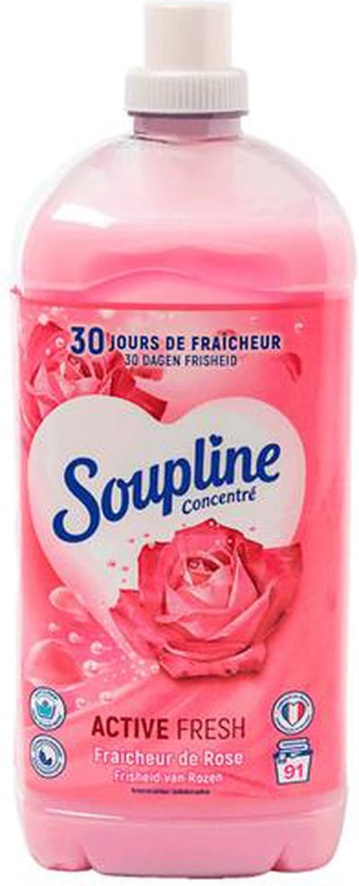 Soupline Wasverzachter Active Fresh - Roze - 91 Wasbeurten -2L – Frisheid Van Rozen – 30 Dagen Frisheid