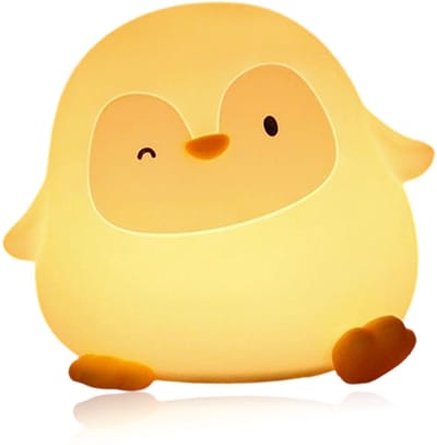 QTTVBTNA - Pinguïn Nachtlamp - Dierlijk Lampje - Oplaadbare Siliconen Sfeerverlichting met Timer - Cadeau voor Baby & Kinderen (Sinterklaas, Kerst, Verjaardag) - Knuffelbare Kinderkamer Decor - Warm licht