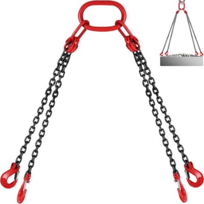 Hijskraan takel - Lier Kettingstrop - 5' Quad Poten Tackle - 5 Ton Capaciteit - Gelegeerd Staal Verstelbaar