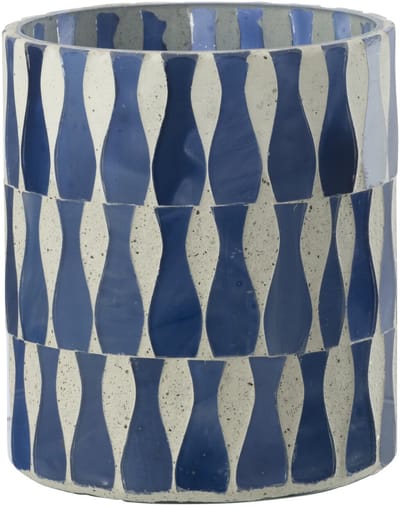 J-Line kaarshouder - glas - blauw/wit - medium