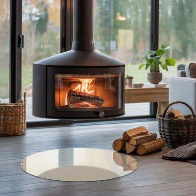 Coloray Vloerplaat Houtkachel - Vloerplaat voor Houtkachel - 70 cm x 70 cm - Vloerplaat Open Haard - Geel Vloerplaat Kachel - Onderplaat Voor Houtkachel - Plaat voor Onder Kachel - Kachel Vloerplaat - Verwarmingsaccessoires