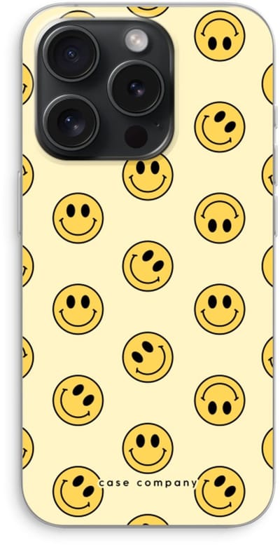 Case Company® - Hoesje geschikt voor iPhone 15 Pro hoesje - Smiley N°2 - Soft Cover Telefoonhoesje - Bescherming aan alle Kanten en Schermrand