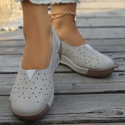 Dames Grote Maat Zomer Nieuw Ronde Neus Holle Comfortabele Dikke Zool Enkelschoenen 40 grijze kleur