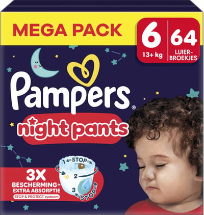 Pampers - Baby Dry Night Pants - Maat 6 - Mega Pack - 64 luierbroekjes