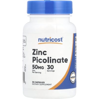 Nutricost, Zinkpicolinaat, 50 mg, 30 capsules