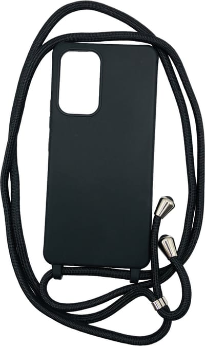 Siliconen back cover hoesje met Koord - Geschikt voor iPhone 11 - Zwart