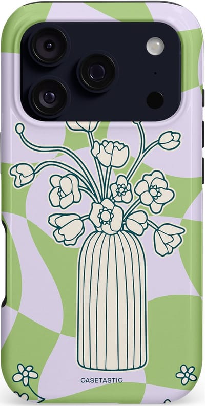 Casetastic hoesje geschikt voor Apple iPhone 17 Pro - MagSafe - Dubbellaagse bescherming - Bosje vol groen - Fashion Case - Lichtgrijs Beige
