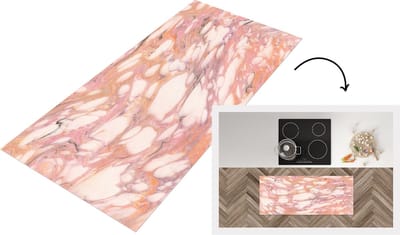 Keukenloper - Loper keuken - Marmer - Paars - Zwart - 120x50 cm - Keukenloper vinyl