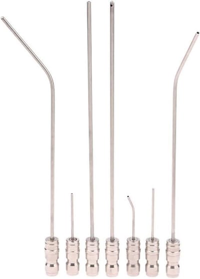 Roestvrij staal Nozzle - Reinigingsmondstuk - Apparaat Onderhoud - Diep reinigend ontwerp - 22 x 2 x 2 cm - Zilver