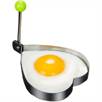 Eiervorm - Hart - Ei vorm hartje - Pannenkoek vorm - Bakvorm pan - Gebakken ei - Eieren bakken - Egg ring - Shaped mold - RVS - 9 cm - Perfecte vorm - Jonyx