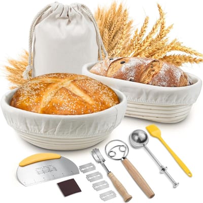 Rijsmandje Broodbakken - Rijsmandje Brood - Rijsmand Rond - Banneton - brooddeeg