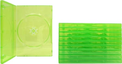 Zeynomax - 10 Lege Speldozen - Transparante Hoesjes - Dvd-hoesjes - Groene Vervangende Dozen - Ideaal voor Spellen - Voor 360