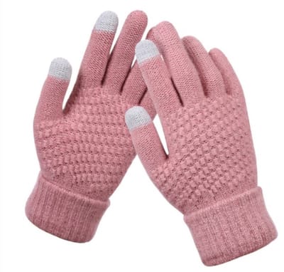 Scoby - Wollen Handschoenen - Winterhandschoenen - Warme Handschoenen - Touchscreen Gloves - Lichtroze