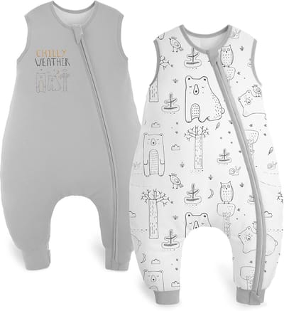 Slaapzak voor baby's met voeten, sokken 1,5 - 2,5 TOG, warme winterslaapzak van katoen