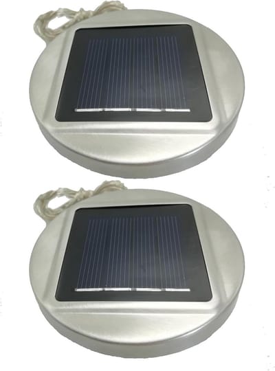 Solar Lantaarn Top - Zonne Paneel - Tuin Verlichting - Waterdicht Ontwerp - 2 Stuks 8cm - Warm Wit