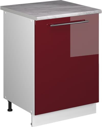 Vicco Wastafelkast Fame-Line, Bordeauxrode hoogglans/Wit, 60 cm